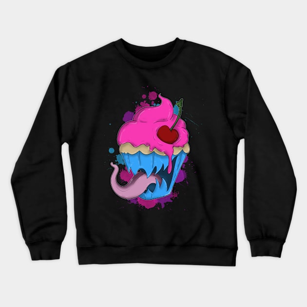 Cannibalistic Cupcake Crewneck Sweatshirt by schockgraphics